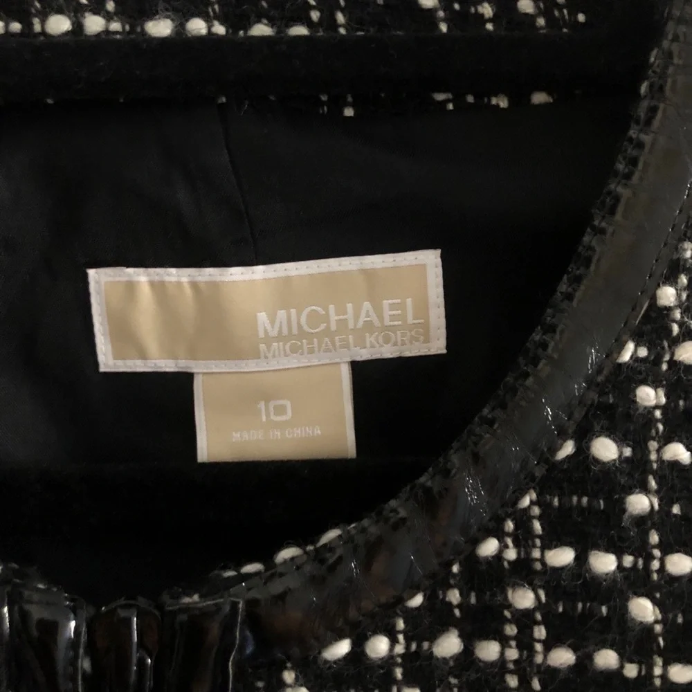 Micheal Kors black and white tweeted blazer jacket